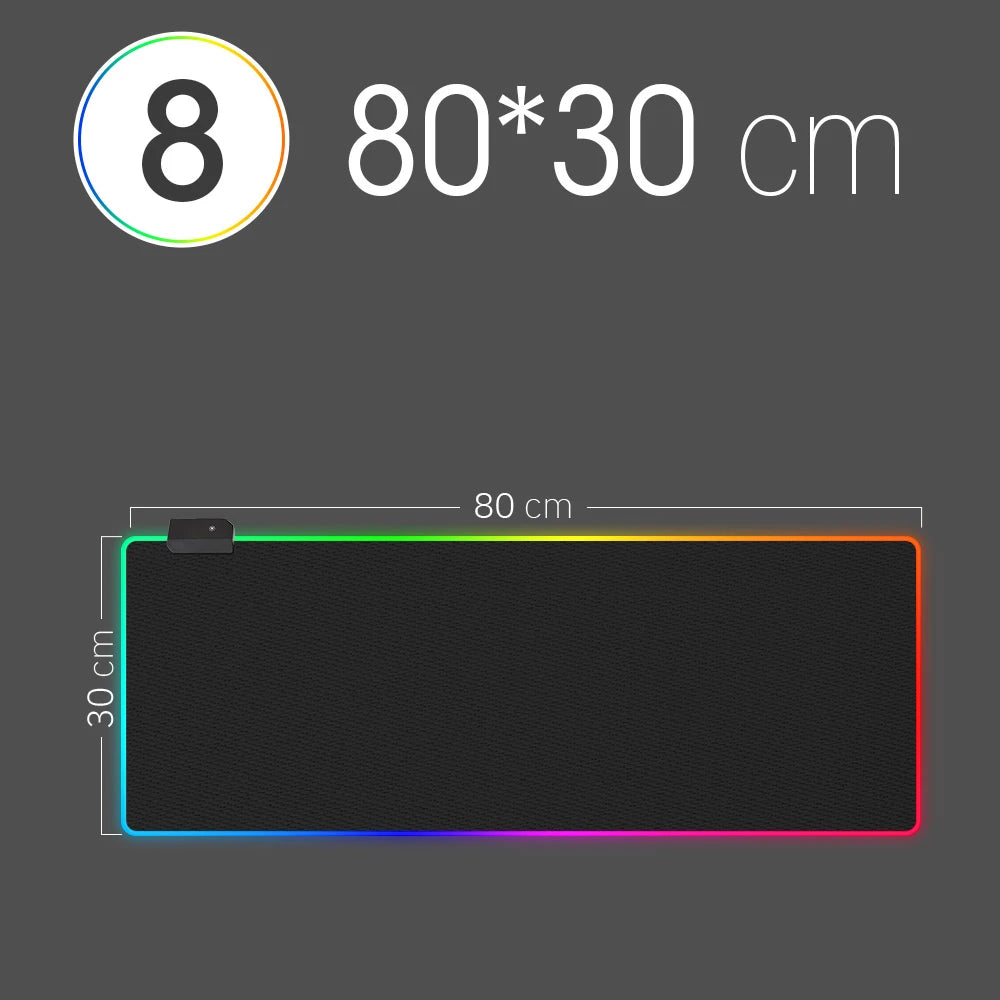 Tapis de Souris Gaming RGB XXL – Éclairage 16 Couleurs, Antidérapant