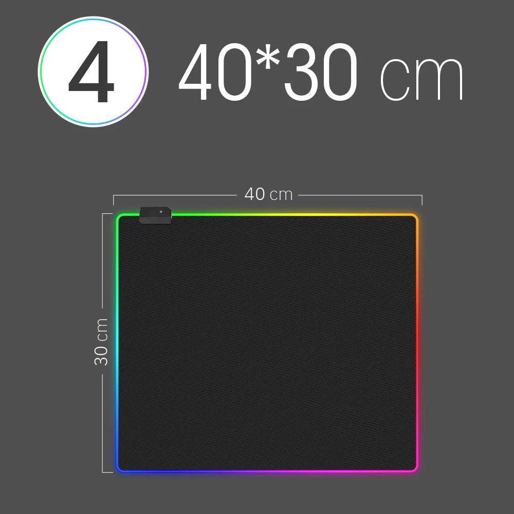 Tapis de Souris Gaming RGB XXL – Éclairage 16 Couleurs, Antidérapant