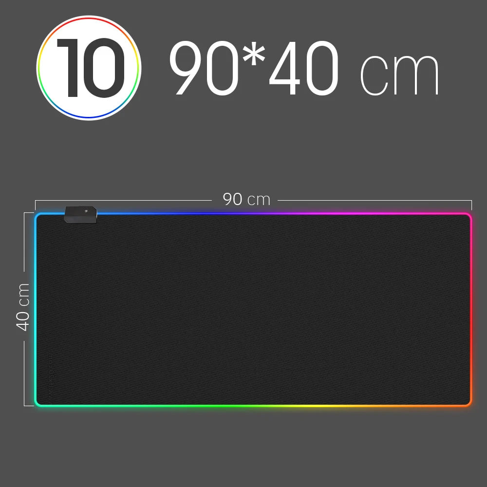 Tapis de Souris Gaming RGB XXL – Éclairage 16 Couleurs, Antidérapant