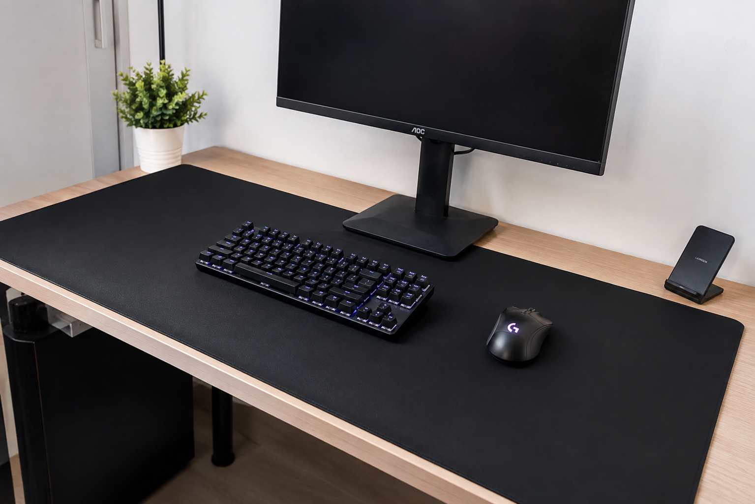 Tapis de Bureau XXL Gaming en Tissu – Antidérapant & Bords Renforcés