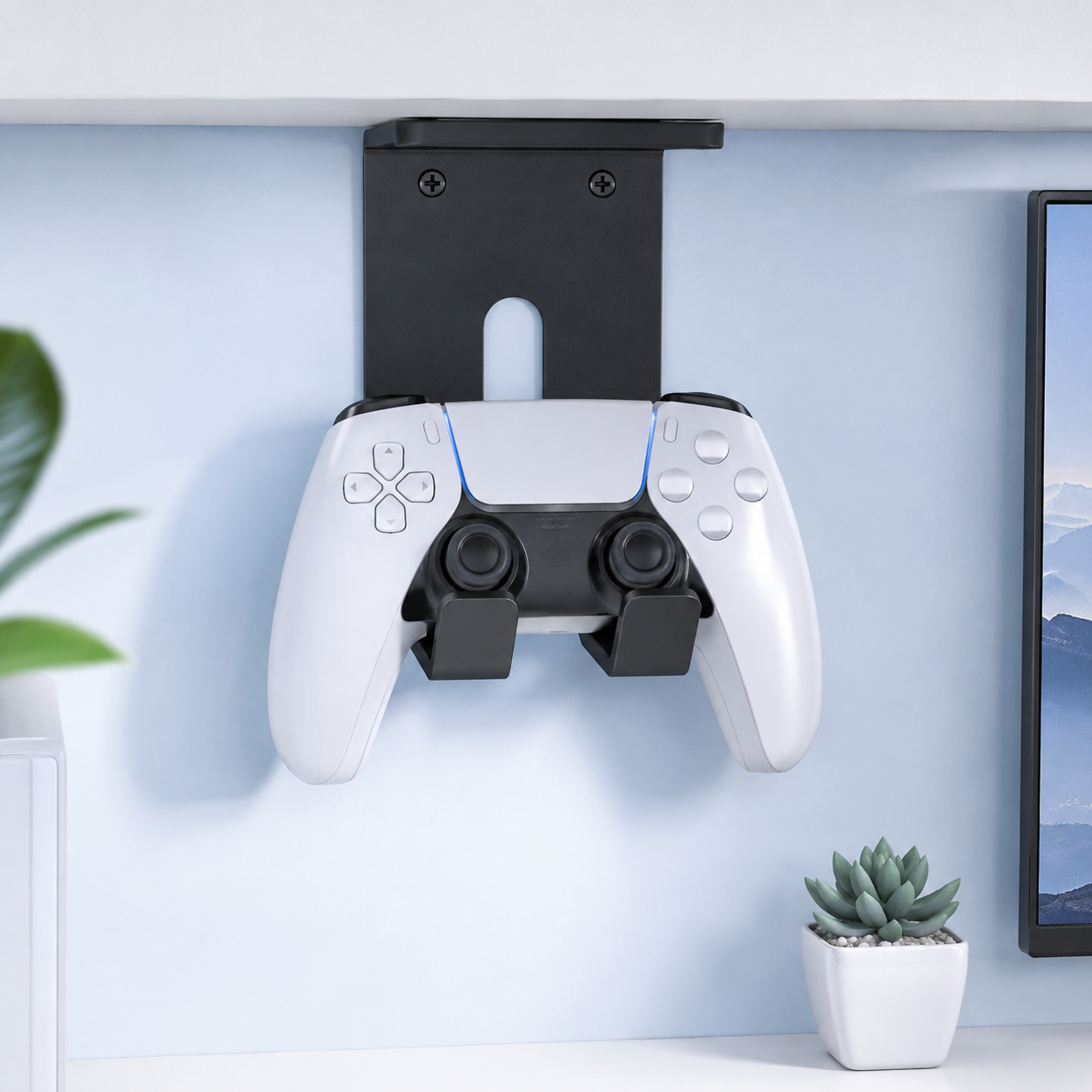 Support Suspendu Sous Bureau pour Manettes et Casque Gaming – Compatible PS5/PS4/Switch