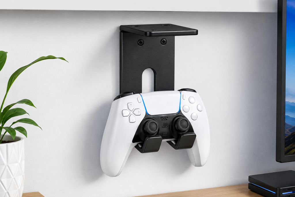 Support Suspendu Sous Bureau pour Manettes et Casque Gaming – Compatible PS5/PS4/Switch