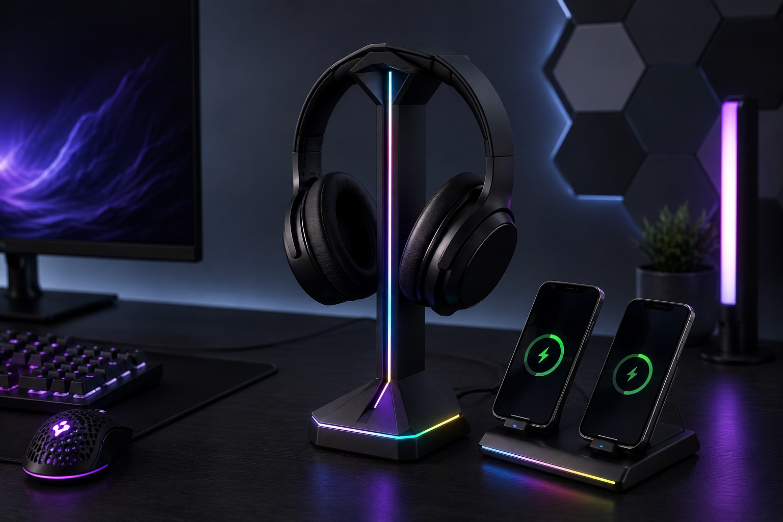Z8 RGB – Support Casque Gaming avec 2 Ports USB