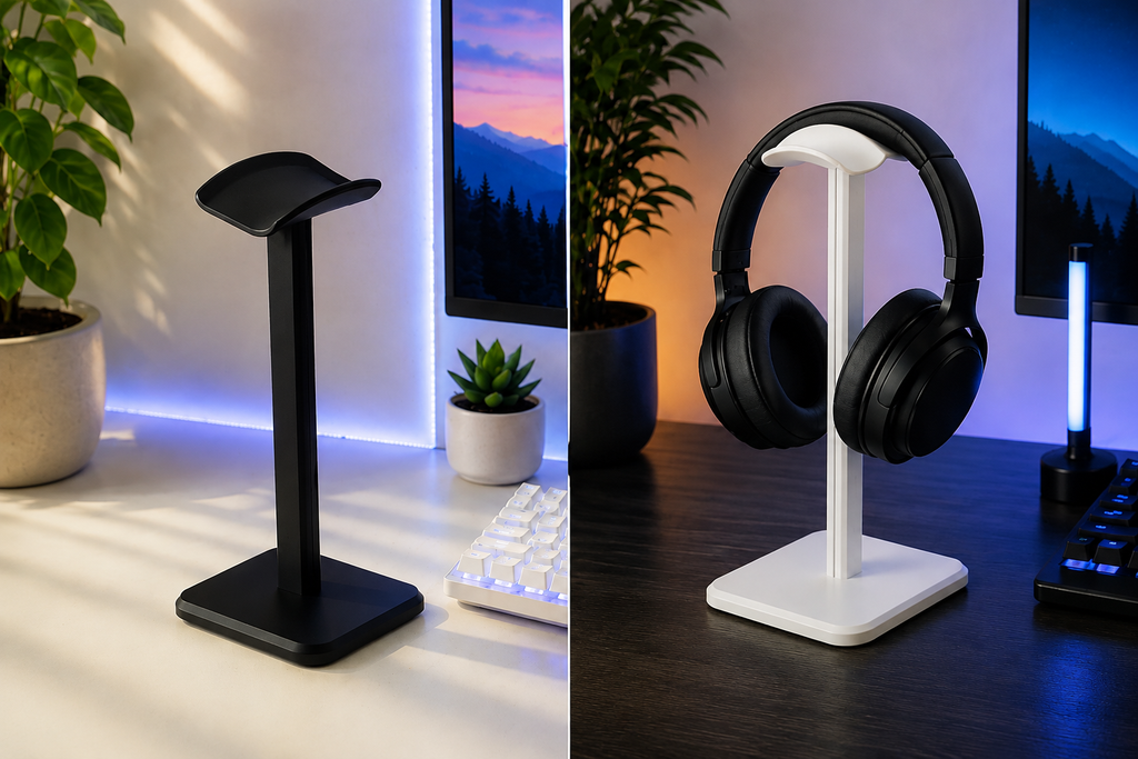 Support Casque Gaming en Aluminium – Design Élégant pour Bureau