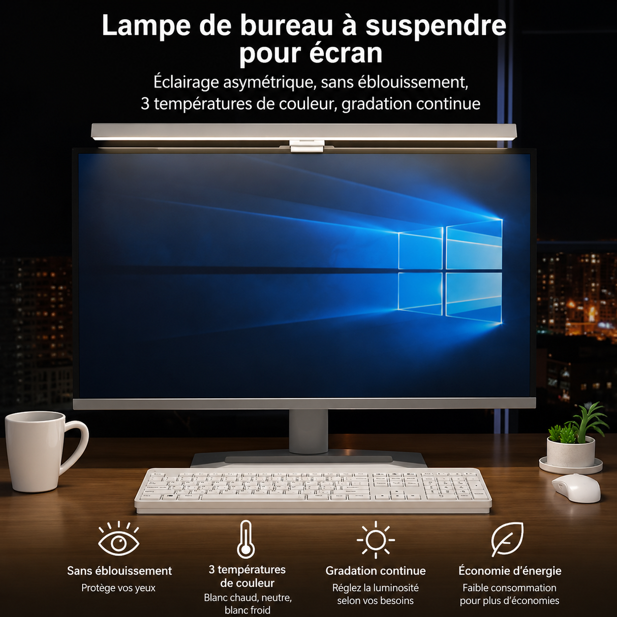 Barre Lumineuse LED 50cm pour écran - Lampe pour moniteur (HOMEFISH)