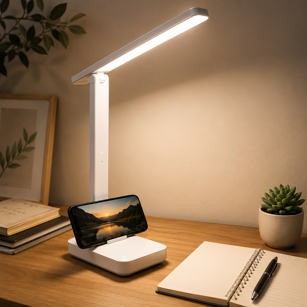 Lampe de Bureau LED Tactile Rechargeable – 3 Niveaux de Luminosité, Design Moderne