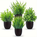 🌿 Lot de 4 Mini Plantes Artificielles Décoratives – Touche de Verdure pour Bureau & Gaming