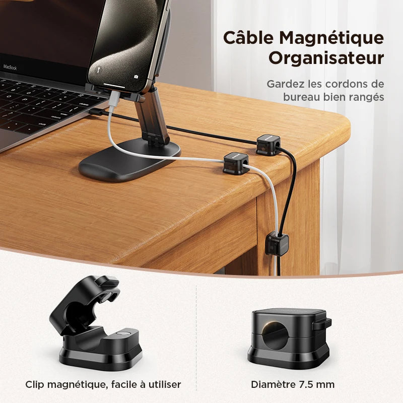 Organisateur de Câbles Magnétique – Fini les Fils qui Traînent sous ton Bureau