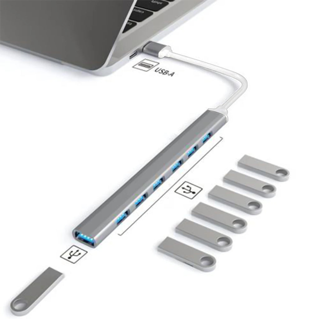Hub USB 7 Ports – Station d'Accueil Argent Haute Vitesse USB 3.0