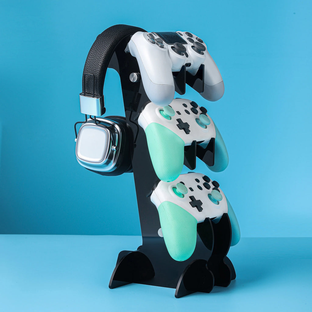 Support de Rangement 3 Niveaux Universel – Manettes & Casque Gaming (PS5, PS4, Xbox, Switch)