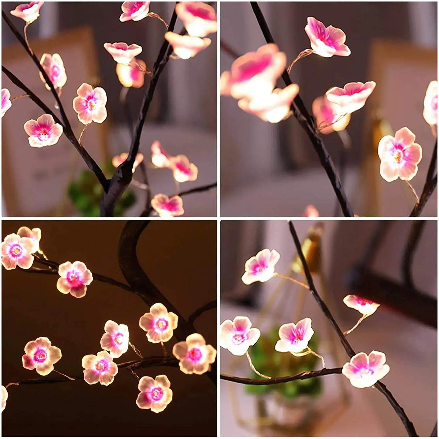 Lampe Bonsaï Cerisier LED – Arbre Lumineux Fleurs de Cerisier, Veilleuse d'Ambiance